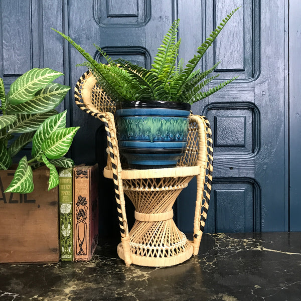 Vintage Miniature Boho Peacock Chair Planter #2
