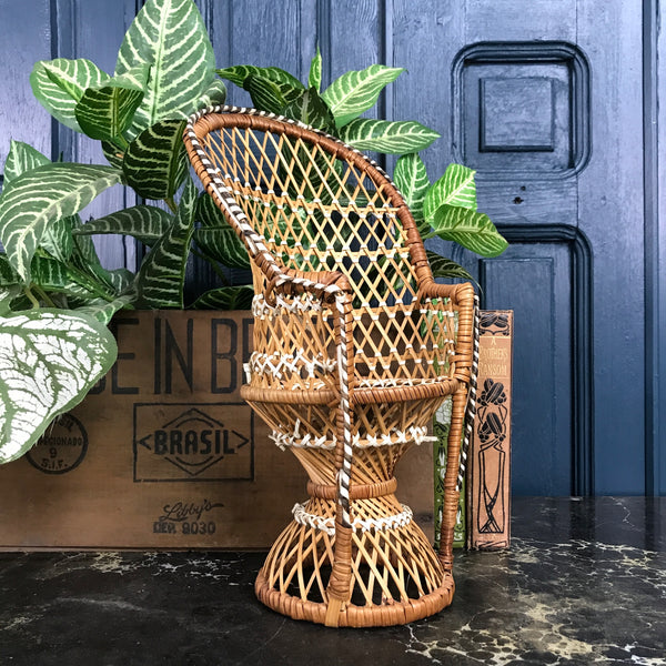 Vintage Miniature Boho Peacock Chair Planter #3
