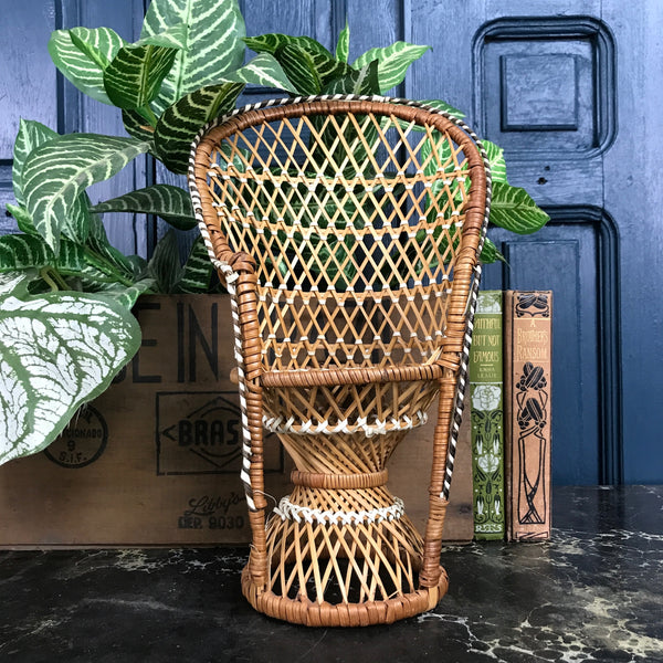 Vintage Miniature Boho Peacock Chair Planter #3