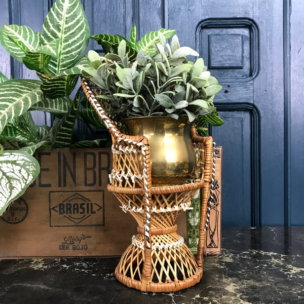 Vintage Miniature Boho Peacock Chair Planter #3
