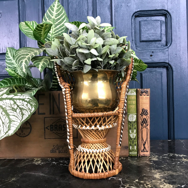 Vintage Miniature Boho Peacock Chair Planter #3