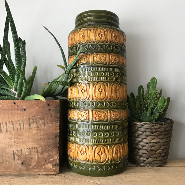 Large Vintage West German Stamped Ceramic Floor Vase #5