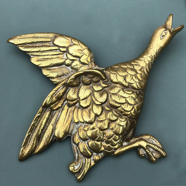 Trio of Brass Mid Century Flying Ducks