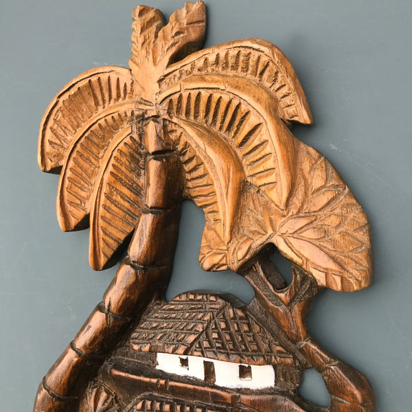 Vintage 'Tiki & Palms' Wall Plaque #1