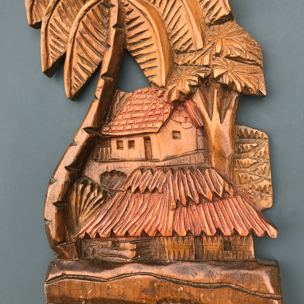 Vintage 'Tiki & Palms' Wall Plaque #2