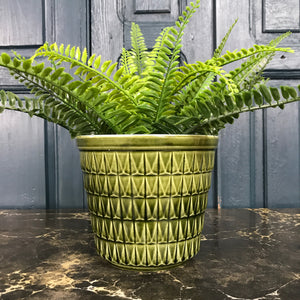 Vintage Green Patterned Plant Pot