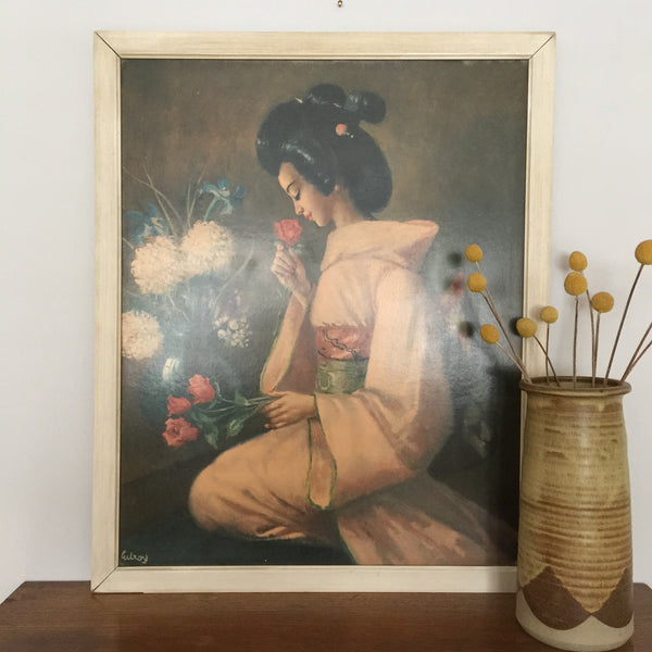 Vintage 1960s Oriental Lady Picture