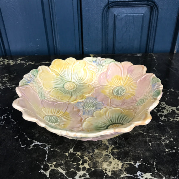 Vintage 'Pastel flowers' Ceramic Bowl
