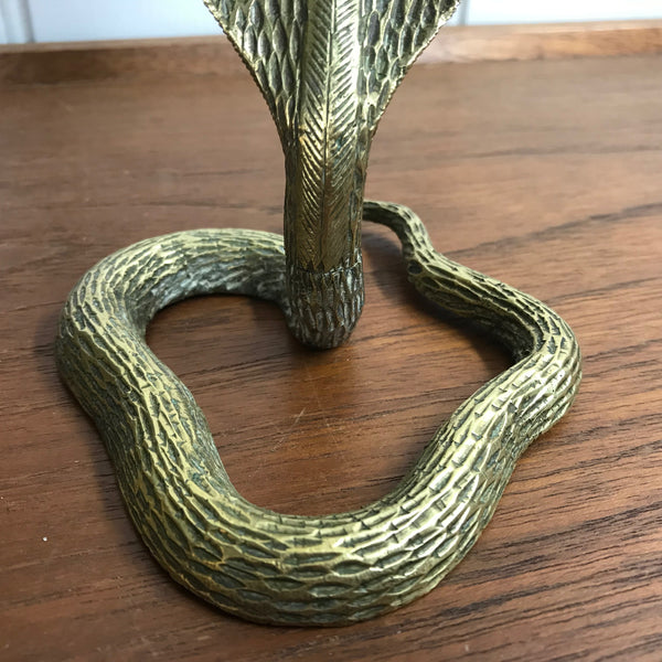 Mid Century Brass Cobra Candlesticks #A1