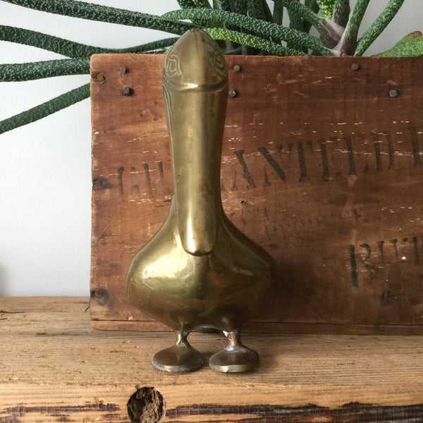 Vintage Brass Pelican Ornament