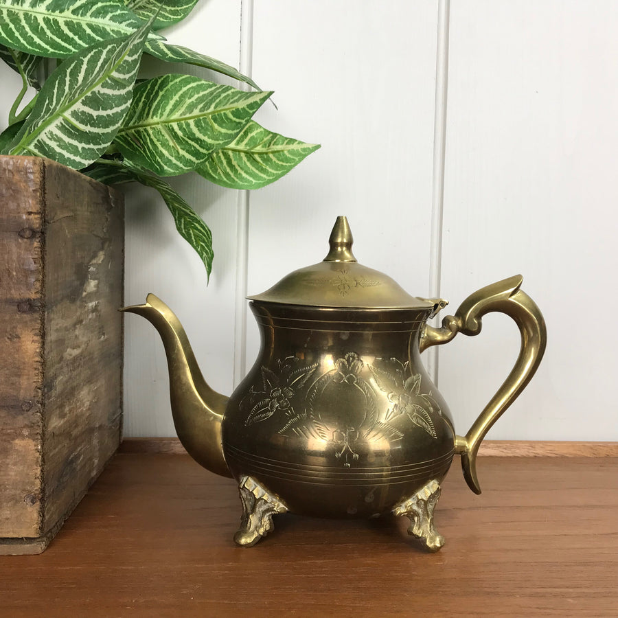 Vintage Brass Teapot #A1