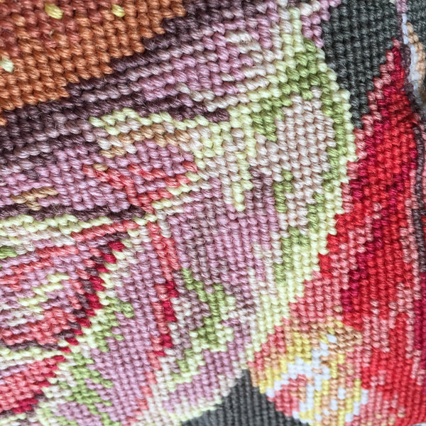 Vintage Embroidered Pear Cushion