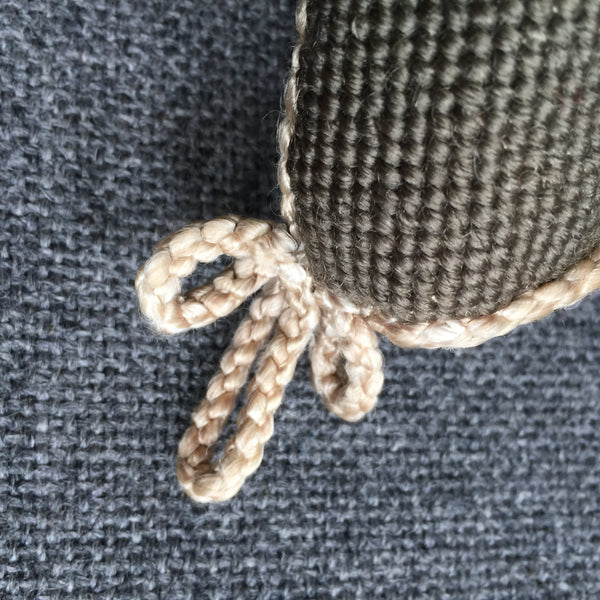 Vintage Embroidered Pear Cushion