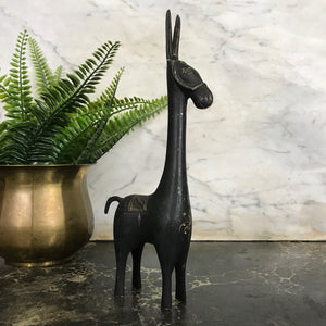Mid Century Bronze Donkey/Mule Ornament