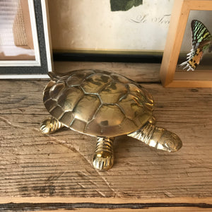 Vintage Brass Tortoise Trinket Box