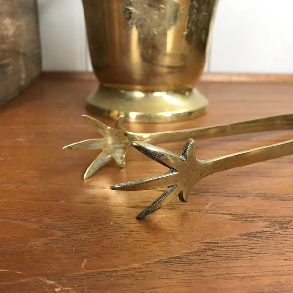 Vintage Brass Ice Bucket Set with Tongs #A2