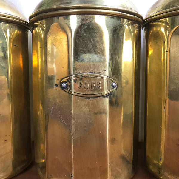 Antique Belgian Kitchen Storage Canisters