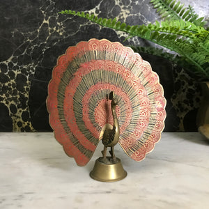 Mid Century Brass Peacock Ornament (Medium)