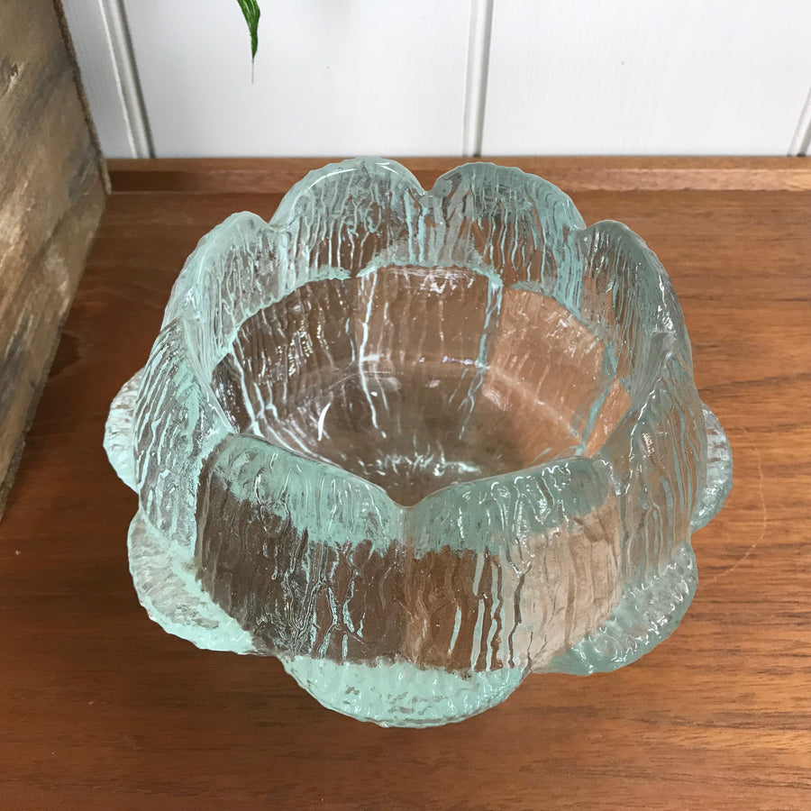 Mid Century Glass Ornamental Water Lily Bowl