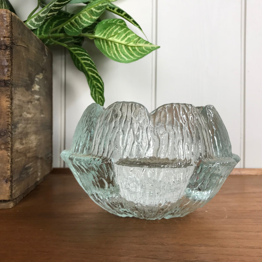 Mid Century Glass Ornamental Water Lily Bowl