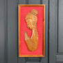 Mid Century 'Praying Lady' Teak Picture