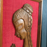Mid Century 'Praying Lady' Teak Picture