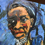 Framed Vintage African Portrait in Oil