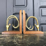 Mid Century Brass Antelope Bookends