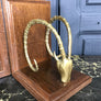 Mid Century Brass Antelope Bookends