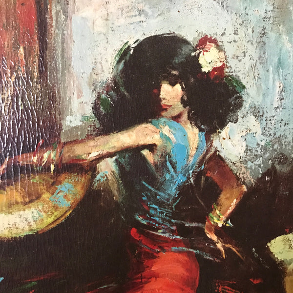Mid Century 'Flamenco' Teak Framed Picture