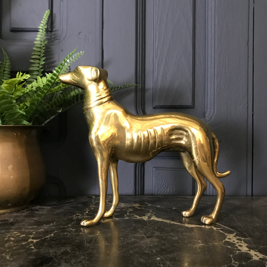 Mid Century Brass Greyhound #A1