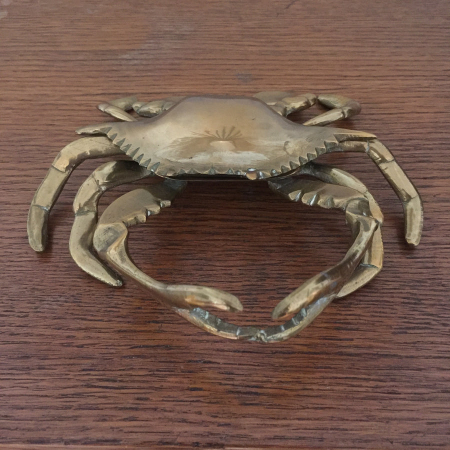 Mid Century Brass Crab Trinket Box / Ornament