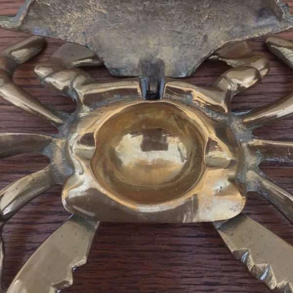 Mid Century Brass Crab Trinket Box / Ornament