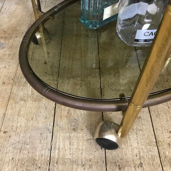 Vintage Bamboo Design Drinks Trolley / Bar Cart