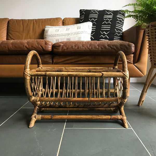 vintage_boho_bamboo_cane_magazine_rack
