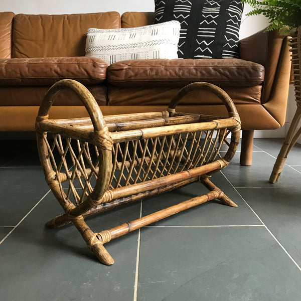 vintage_boho_bamboo_cane_magazine_rack