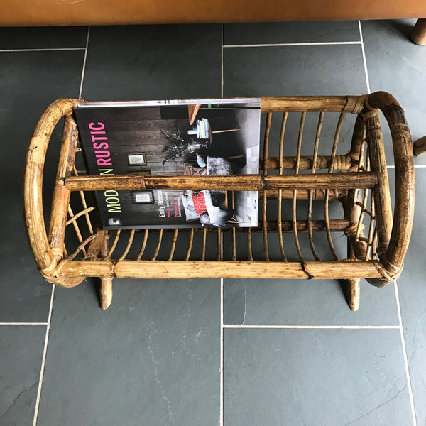 vintage_boho_bamboo_cane_magazine_rack