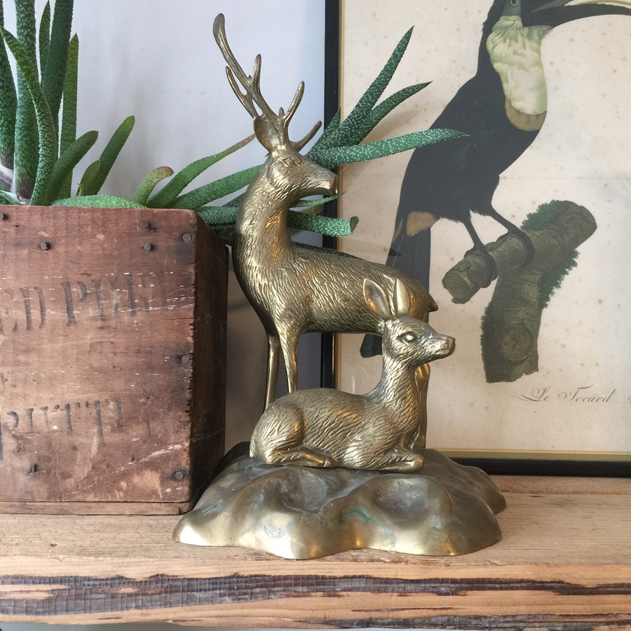 Vintage Brass Deer Ornament