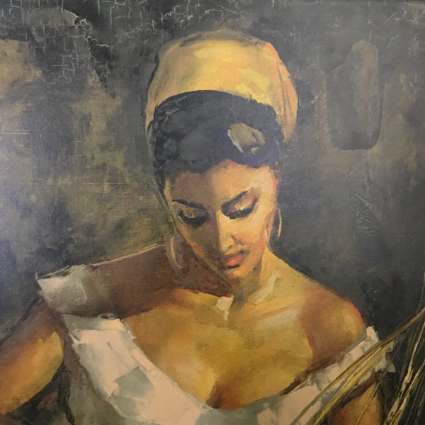 Mid Century 'The Basket Maker' Framed Print #C