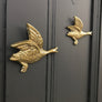 Brass Mid Century Flying Ducks - Trio