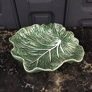 Large Vintage Cabbage Leaf Dish #A1