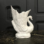 Vintage Ceramic Swan Vase - White