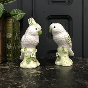 Vintage Italian Ceramic Pair of Cockatoos