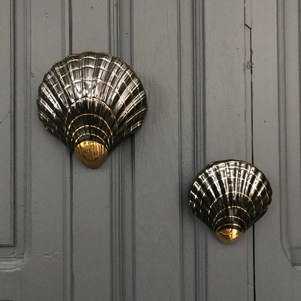 Pair of Mid Century Shell Wall Vases