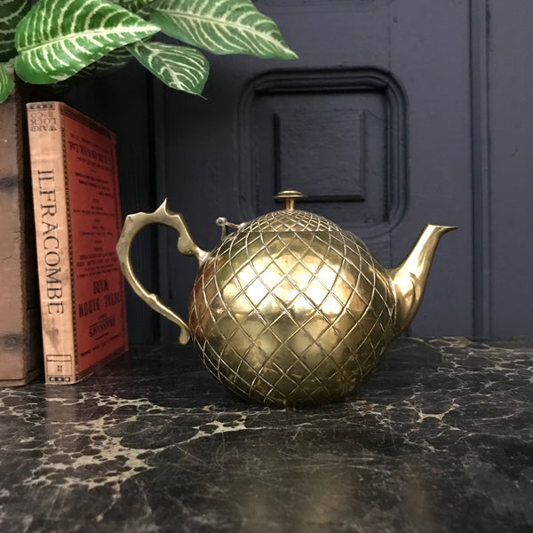 Mid Century Brass 'Pineapple' Teapot #A1