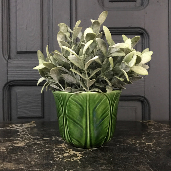 Mid Century Green Leaf Plant Pot