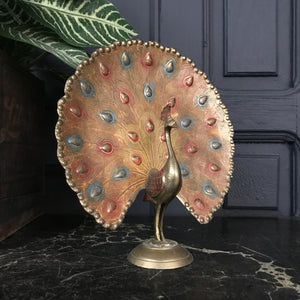 Mid Century Brass Peacock Ornament #A1