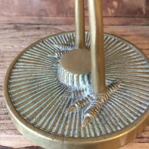 Vintage Brass Crane Ornament (tall)