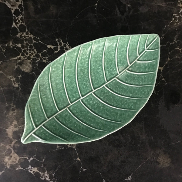 Mid Century Green Leaf Dish