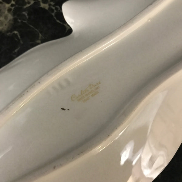 Mid Century Pastel Blue/Gold Leaf Dish